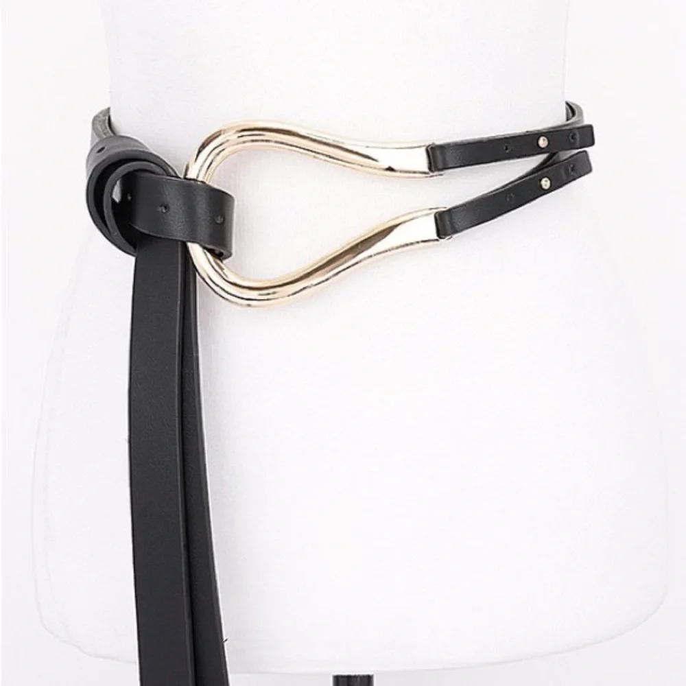 Double Loop Black/Gold Belt